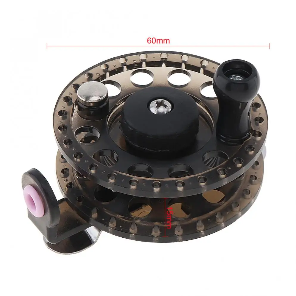 Прозрачная черная катушка для ловли нахлыстом диаметр 60 мм колесо подледной