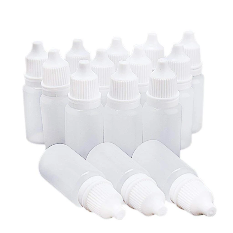

50 Pcs Dropper Bottle, Plastic Bottle, Empty Bottle (Bottle + Stopper + Stopper) - Capacity 10 Ml