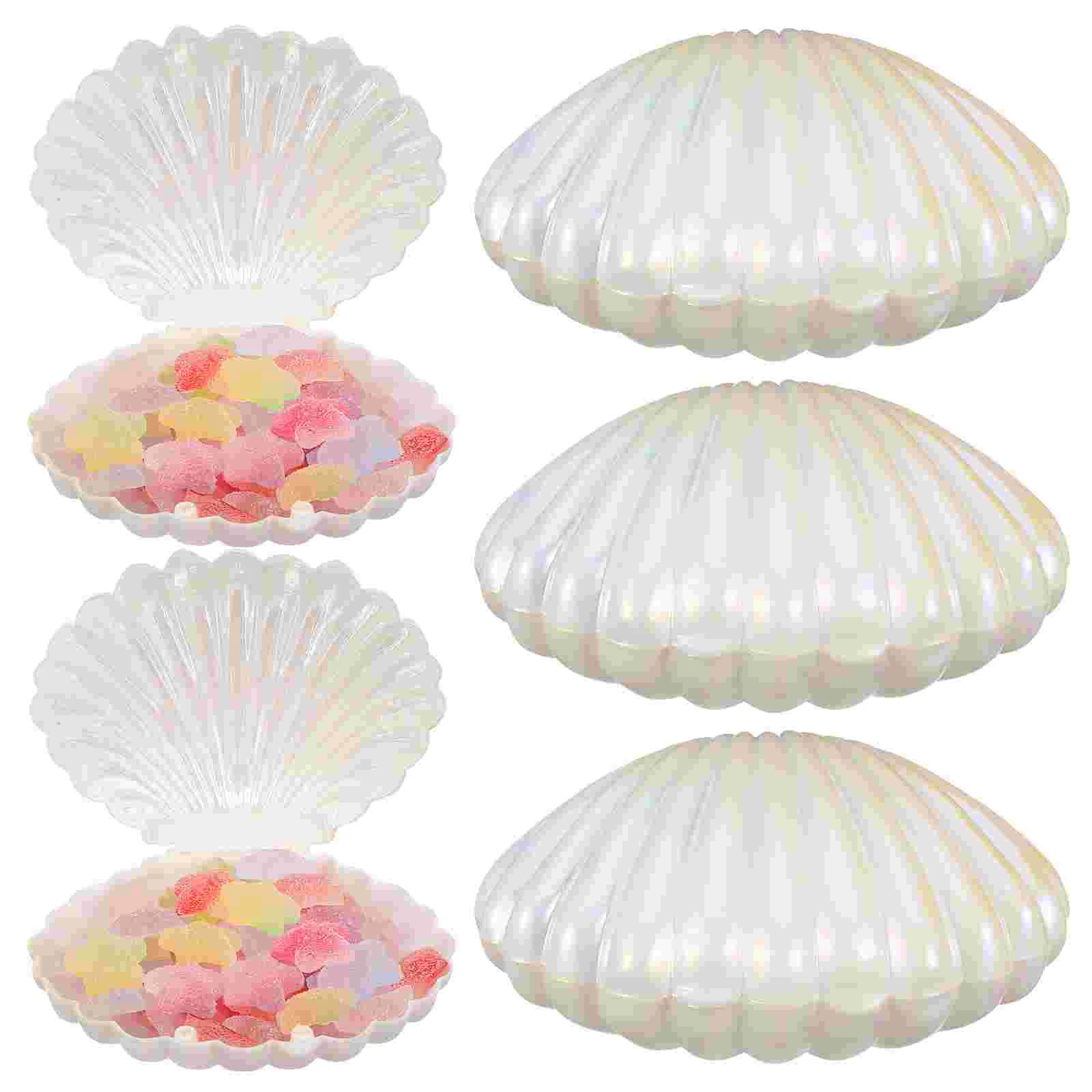 10 Pcs Pearl Candy Box Assorted Boxes Shell Jewelry Goodie Small Gift for Packing Shaped Pp Holder
