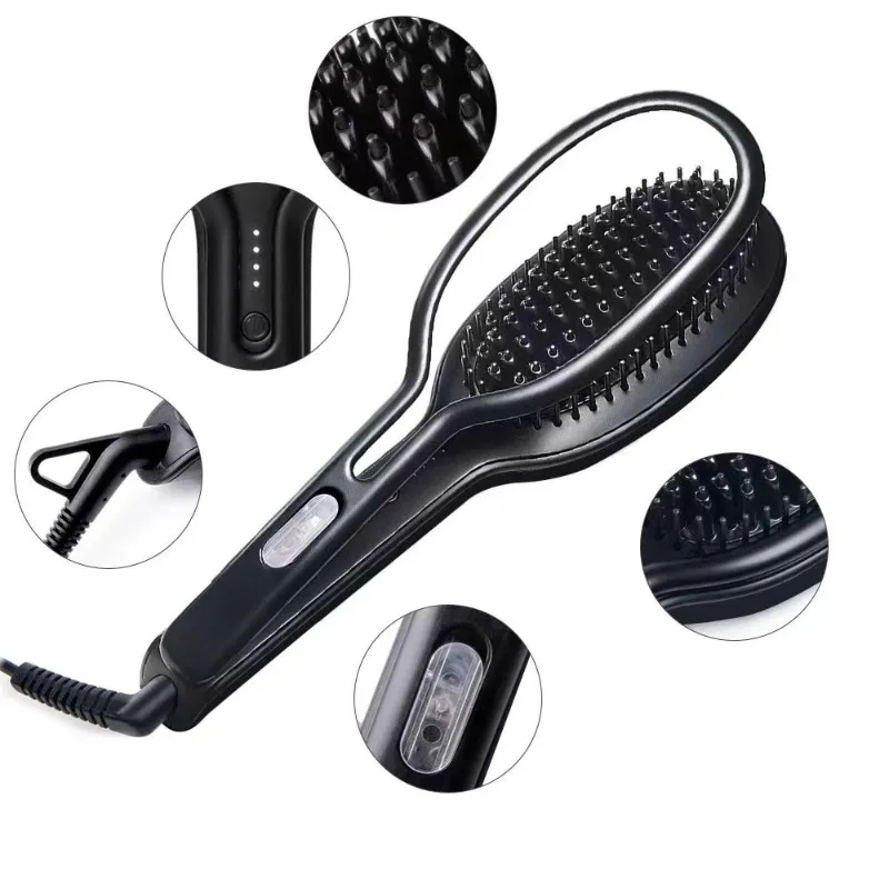 

Professional Steamer Ion Comb Steam Hair Straightener curler Flat Iron Ceramic Vapor Hair Straightening LCD Display Styling tool