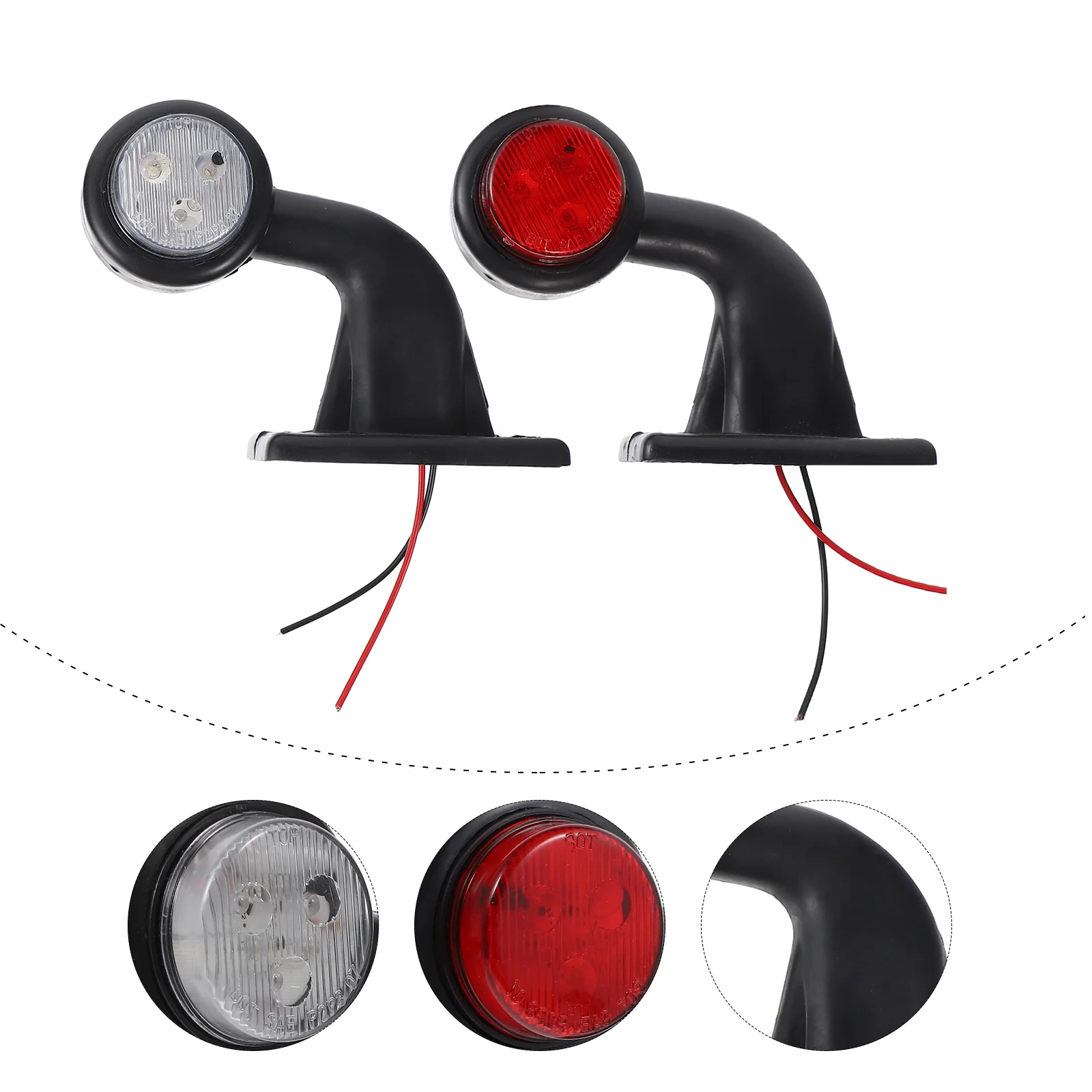 

1 Pair Led Trailer Lights High Mount Lamp Brake Lights Car Lights Turn Tail Vehicle Side Marker
