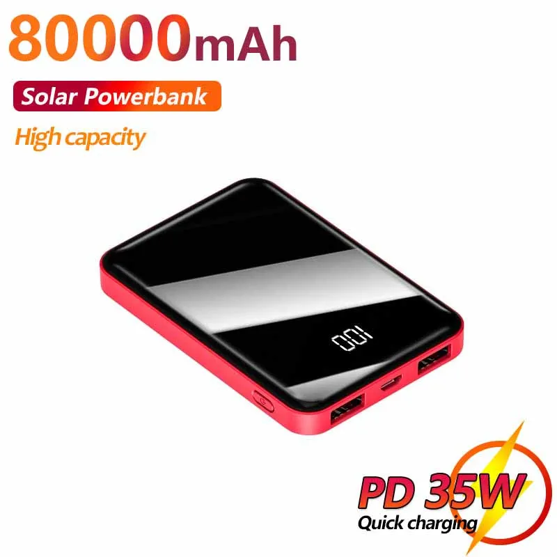 

Mini Portable Powerbank 80000mAh Charger for Xiaomi IPhone Samsung External Battery One-way Fast Charger Double USB Powerbank