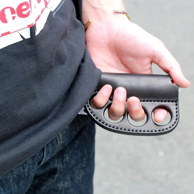 Кожаный чехол для кемпинга на открытом воздухе с зажигалкой самообороны