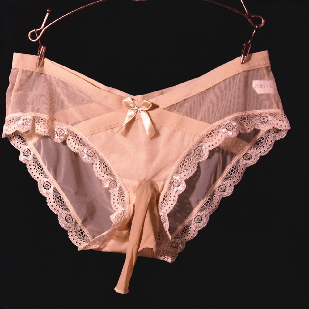 

Brand New Hot Sale New Arrival Lace Pouch Briefs Underwear Lace Pouch Lingerie Male Clothes Briefs Open Sheath