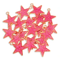 peixin 20pcs rose red geometric star charm pendant alloy enamel cartoon headwear earrings keychain jewelry accessories wholesale