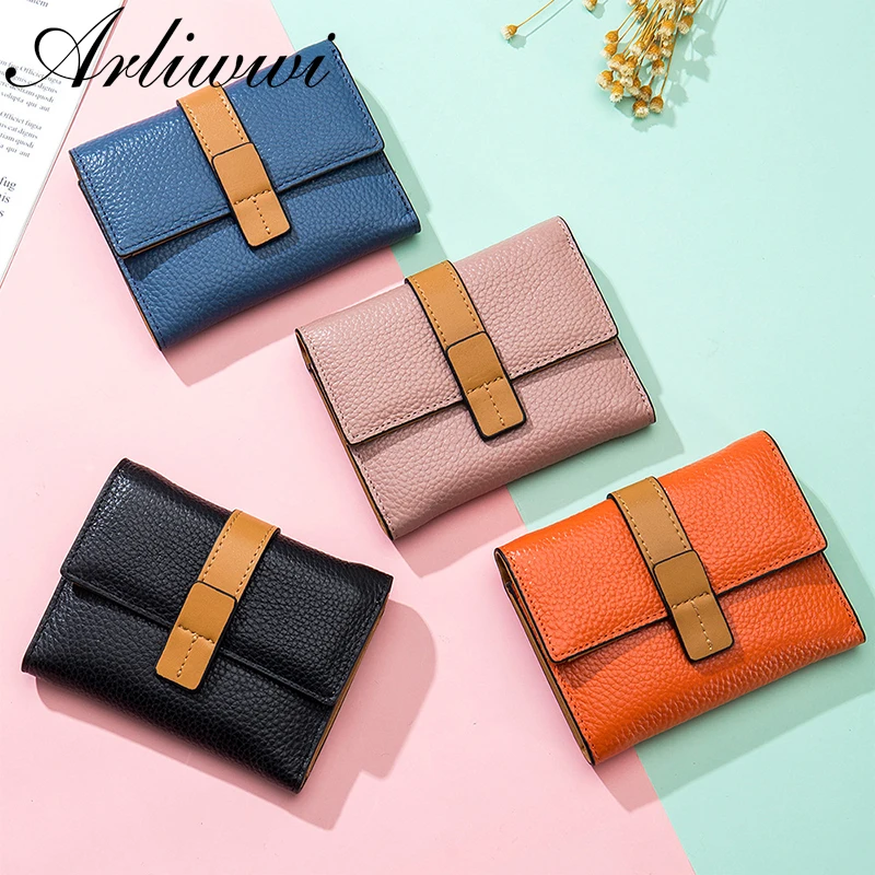 

Высококачественный Женский чехол Arliwwi из сплит-кожи, Новые поступления, повседневный стильный держатель для карт для женщин 2022, Женский Чех...