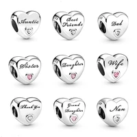 2022 new 925 sterling silver charms codena pandora open heart charms daughter wife women diy beads braclets pulseras luxury