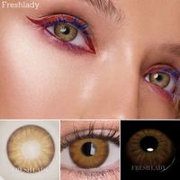 Freshlady Pair Color Contact Lenses For Eyes Brown Soft Yearly Use Lens Beautiful Pupils New Pattern With Contact Lens Case