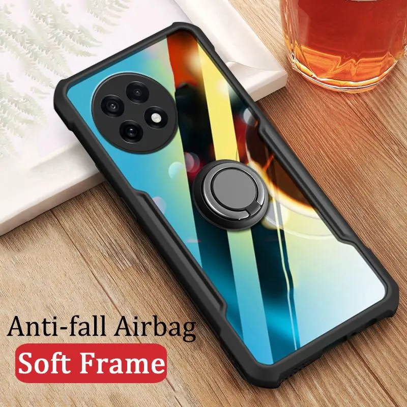 Для Oneplus 13R 5G ACE 5 Pro 13 R Чехол Прозрачная задняя крышка Магнитный держатель Кольцо