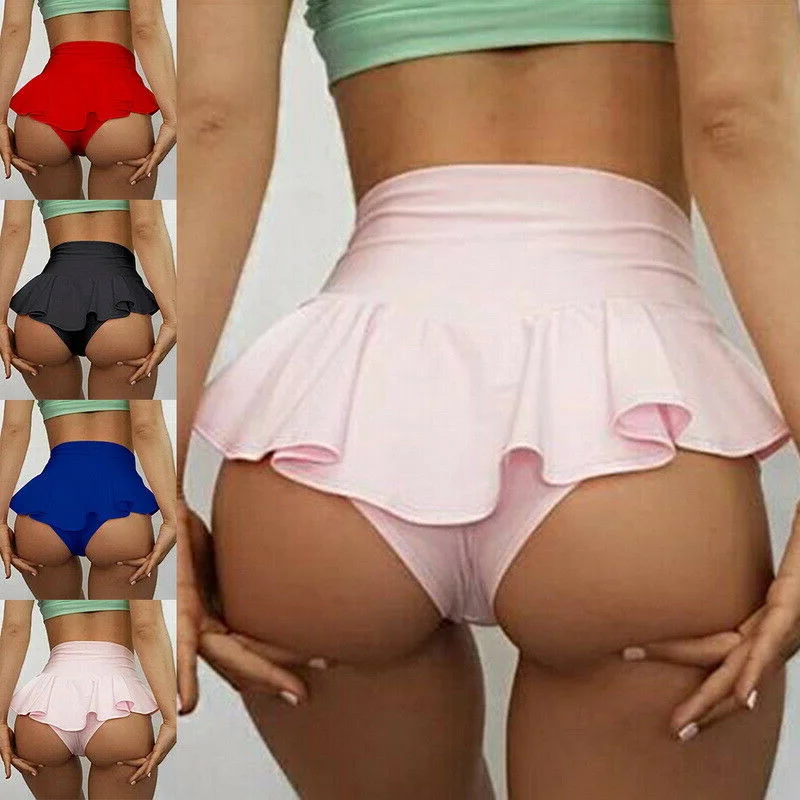 

Summer Shorts Women Skirts Pants High Waist Pole Dance Ruffled Hot Short Pant Sports Mini Tight Pleated Fitness Yoga Shorts