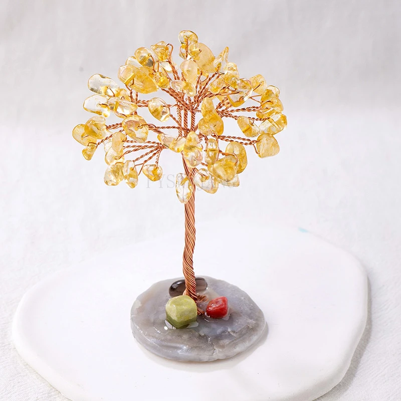 3 шт. натуральный кристалл дерево ручной работы гравий агатовое дно в горшке