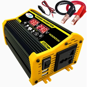 4000w car power inverter 12v to 220v110v converter for home power phone charger laptop charging emergency power free global shipping