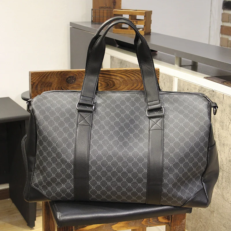 

Модные мужские/женские сумки, вместительная Спортивная/фитнес/Сумка для посадки, Кожаные Деловые сумки в клетку для поездок, дорожная сумка...