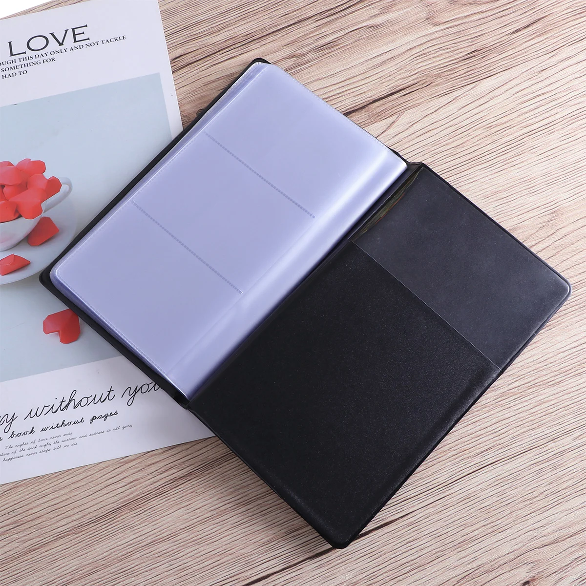 

Hardcover Business Book 180 Cards Name Book Case Holder Book (Black)