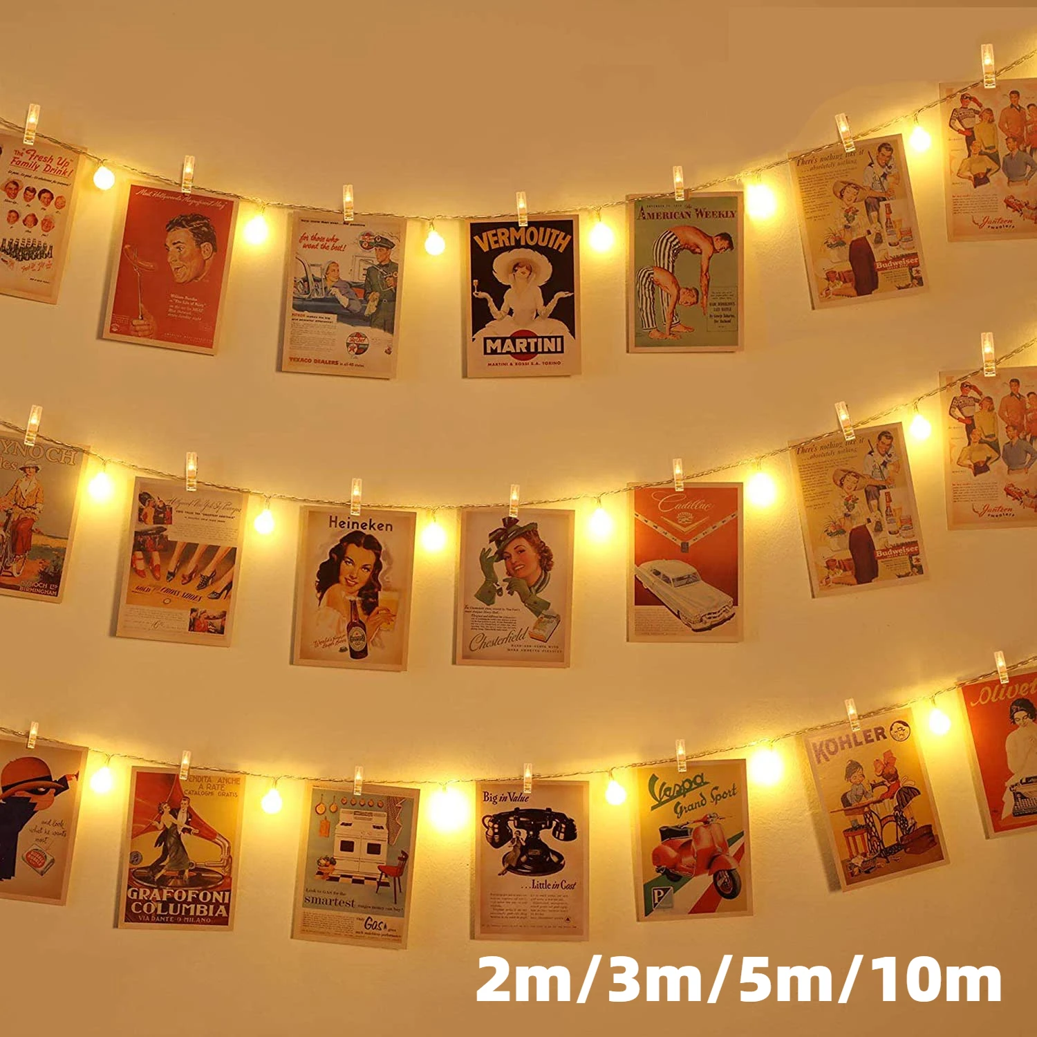 

LED String Lights Photo Clip USB Outdoor Battery Operated Garland Christmas Decoration Holiday Party Wedding Xmas Fairy Lighting