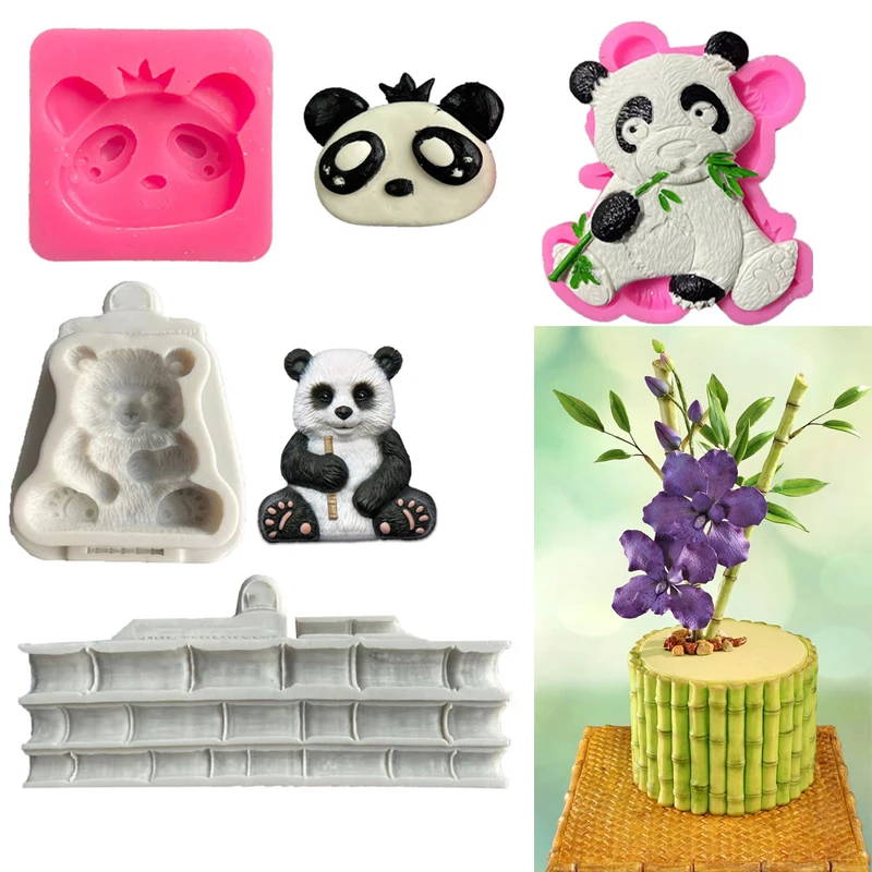 

Panda Bamboo Fondant Silicone Mold Cake Decoration Cupcake Topper Chocolate Kitchen Baking Reposteria Y Pasteleria Accesorios