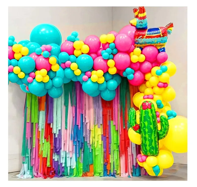 

JOLLYBOOM Mexican Carnival Theme Balloon Garland Arch Kit with Cactus Camel Foil Balloon for Summer Birthday Party Supplies