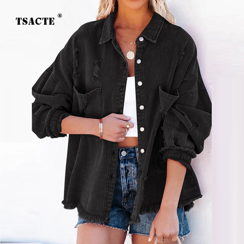 

Elegant Streetwear Commute Women's Short Denim Jacket Ladies Autumn Winter Fashion Button Cardigan Slim Turn-down Collar Outwear