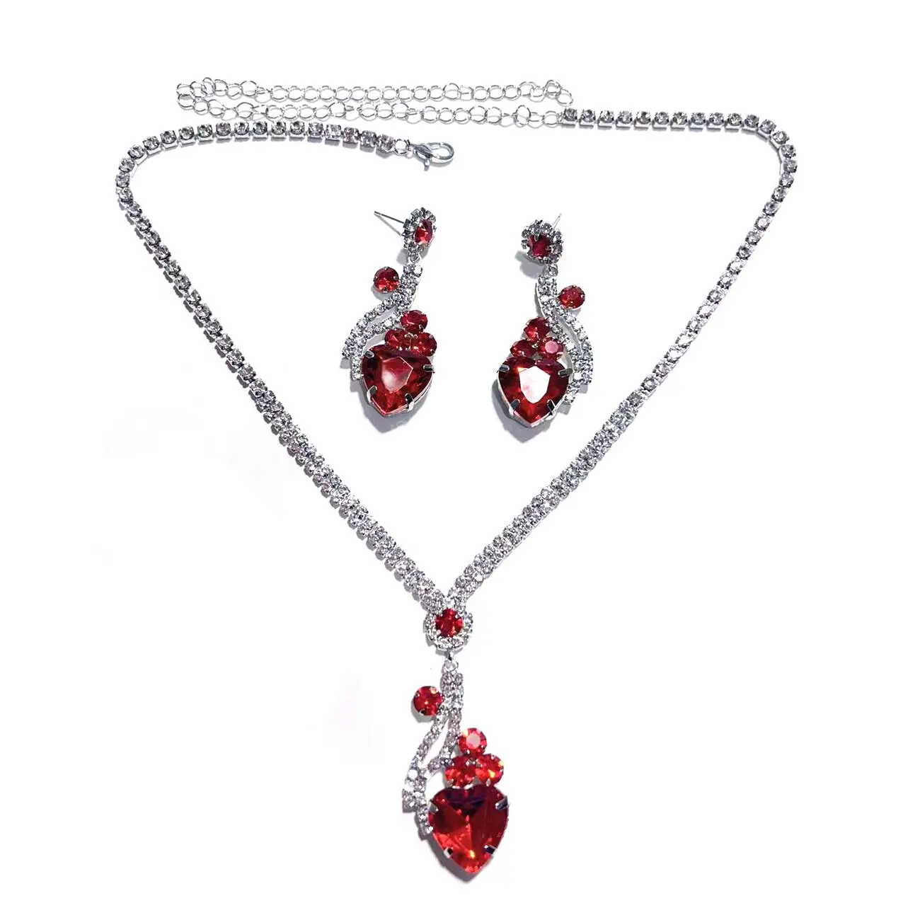 Новейший Лидер продаж комплект из 2 предметов модное ожерелье и серьги с голубым