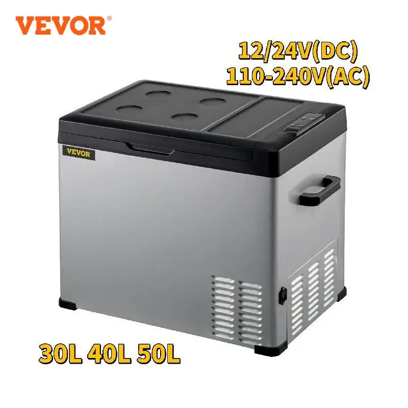 Купи VEVOR 30L 40L 50L Mini Car Refrigerator Portable Small Fridge Freezer 12V/24V DC 110-240 AC Cooler for Outdoors Caravan Camping за 11,999 рублей в магазине AliExpress