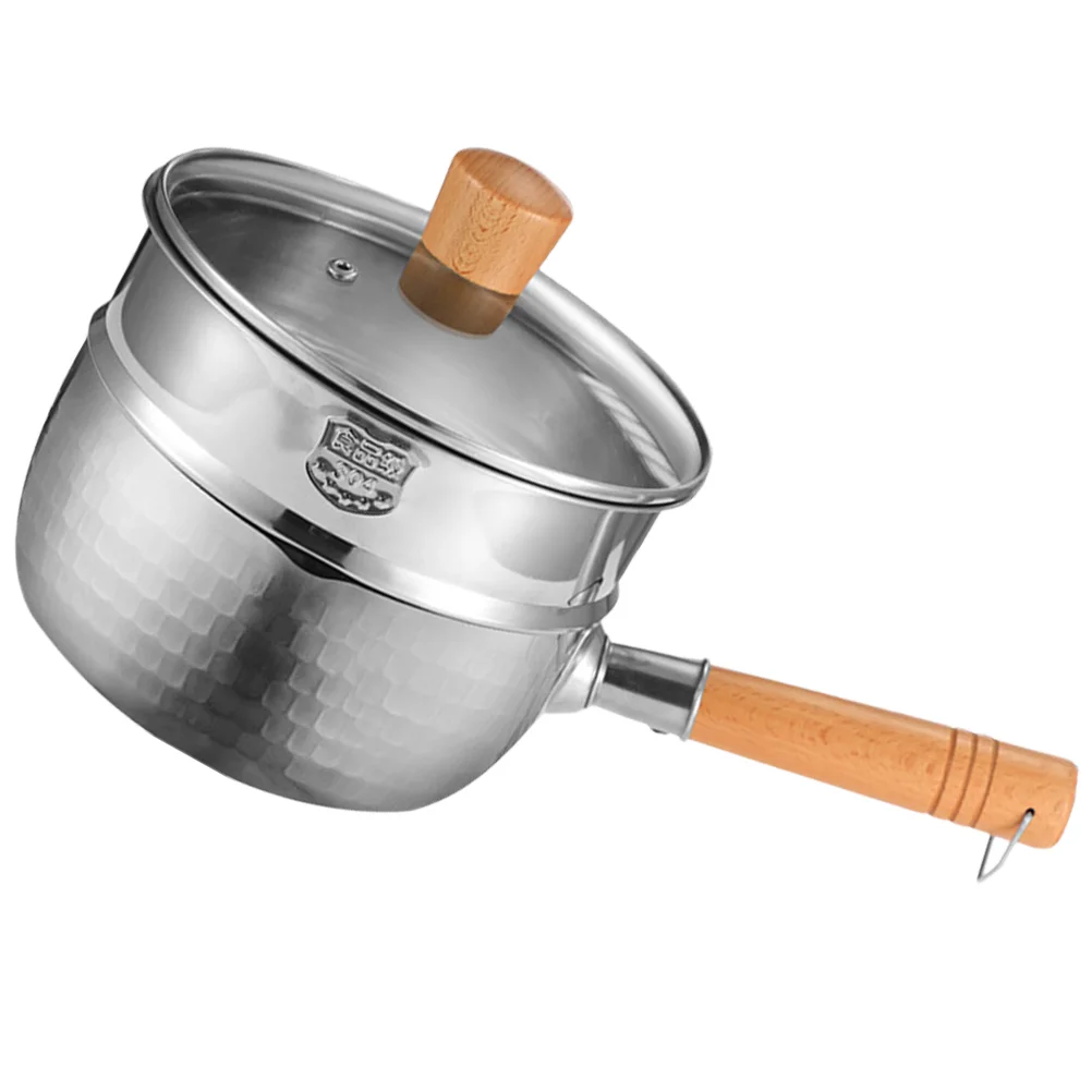 

Cooking Pot Enamel Sauce Handle Japanese-style Double Layer Soup 430 Stainless Steel Small Pots