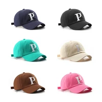 new unisex fashion letter p cotton peaked hats korean design hats baseball cap outdoor street casual sun hat sun caps bones