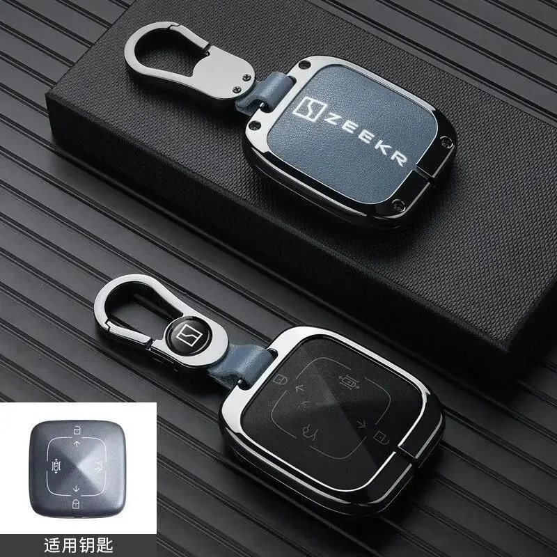 Новый кожаный чехол для дистанционного ключа из цинкового сплава, защитный чехол для брелока для Zeekr 7X 2024 2025, авто аксессуары для интерьера