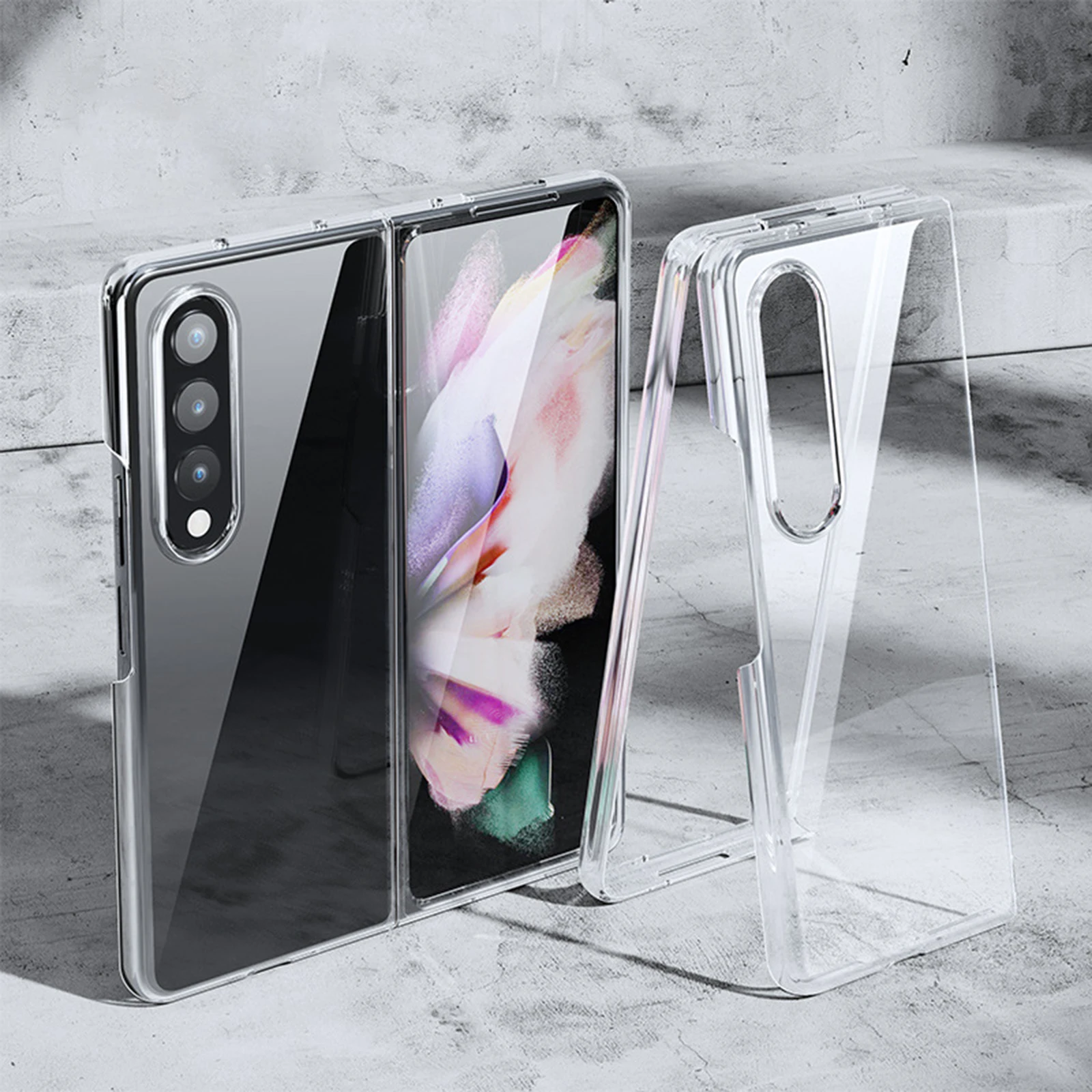 

For Samsung Galaxy Z Fold 4 5G Transparent Case Thin Slim Anti-yellowing Hard Clear Shockproof Phone Cover for Z Fold 4 Shell