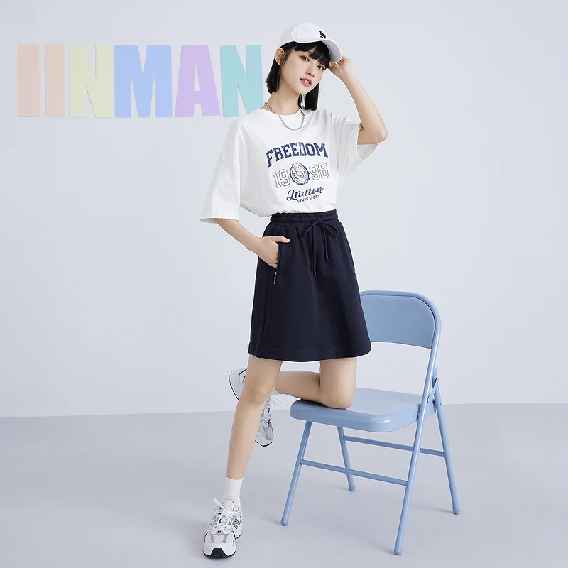 INMAN Женская юбка на лето и весну повседневная женская универсальная Хлопковая