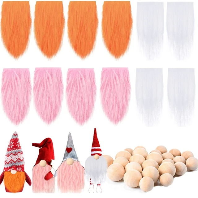  Gnome Beards for Crafting, 12 Pieces Pre-Cut Christmas