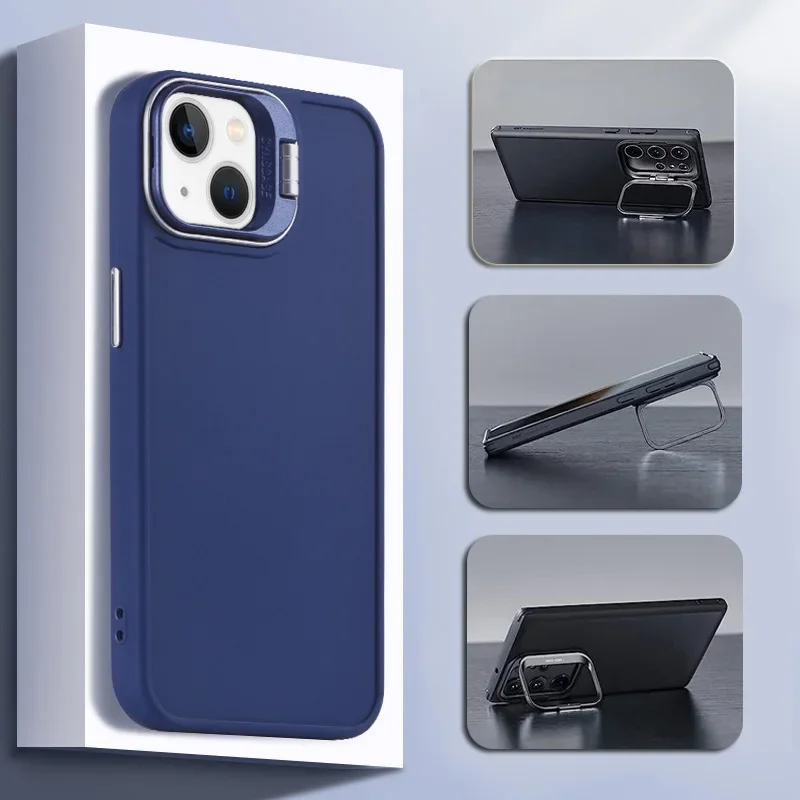 Чехол для телефона со скрытой подставкой и объективом камеры iPhone 11 Pro Max XR X XS 7 8 6 6S