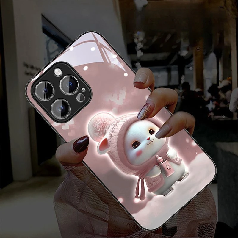 

Illuminous Light Up Phone Case for IPhone 14 13 12 11 Pro Max Mini X XS Max 6 7 8Plus Voice Controll Flash Ringring Back Cover