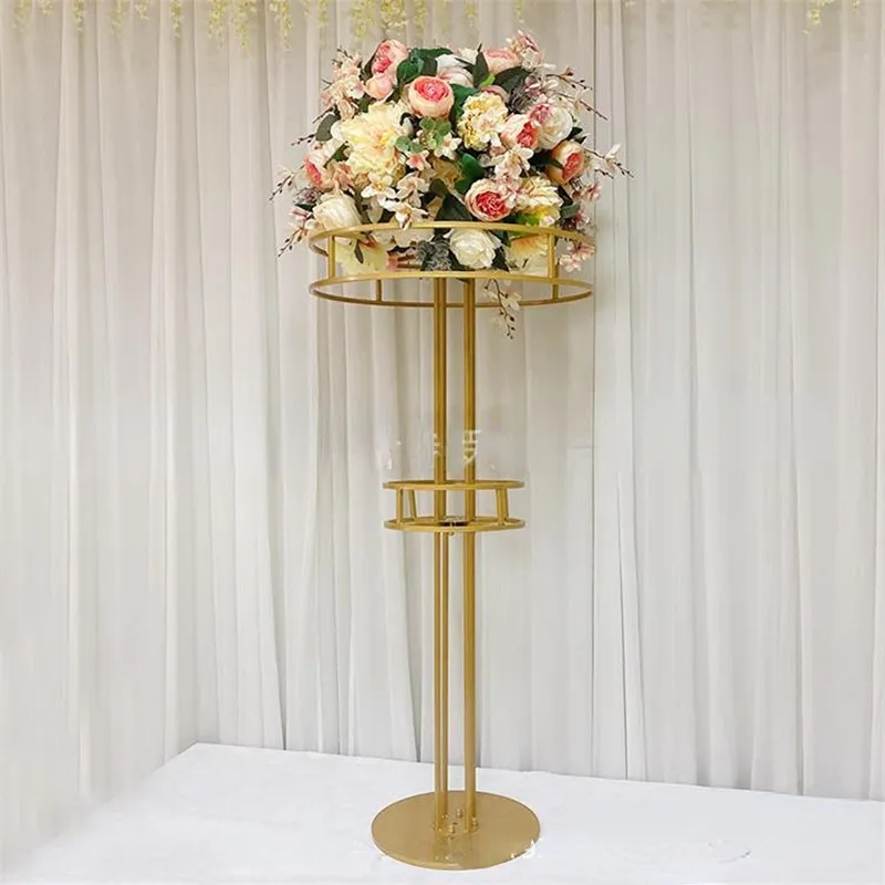 

New wedding props table flower shelf wedding wrought iron shelf Ferris wheel golden ornaments road guide stage decoration