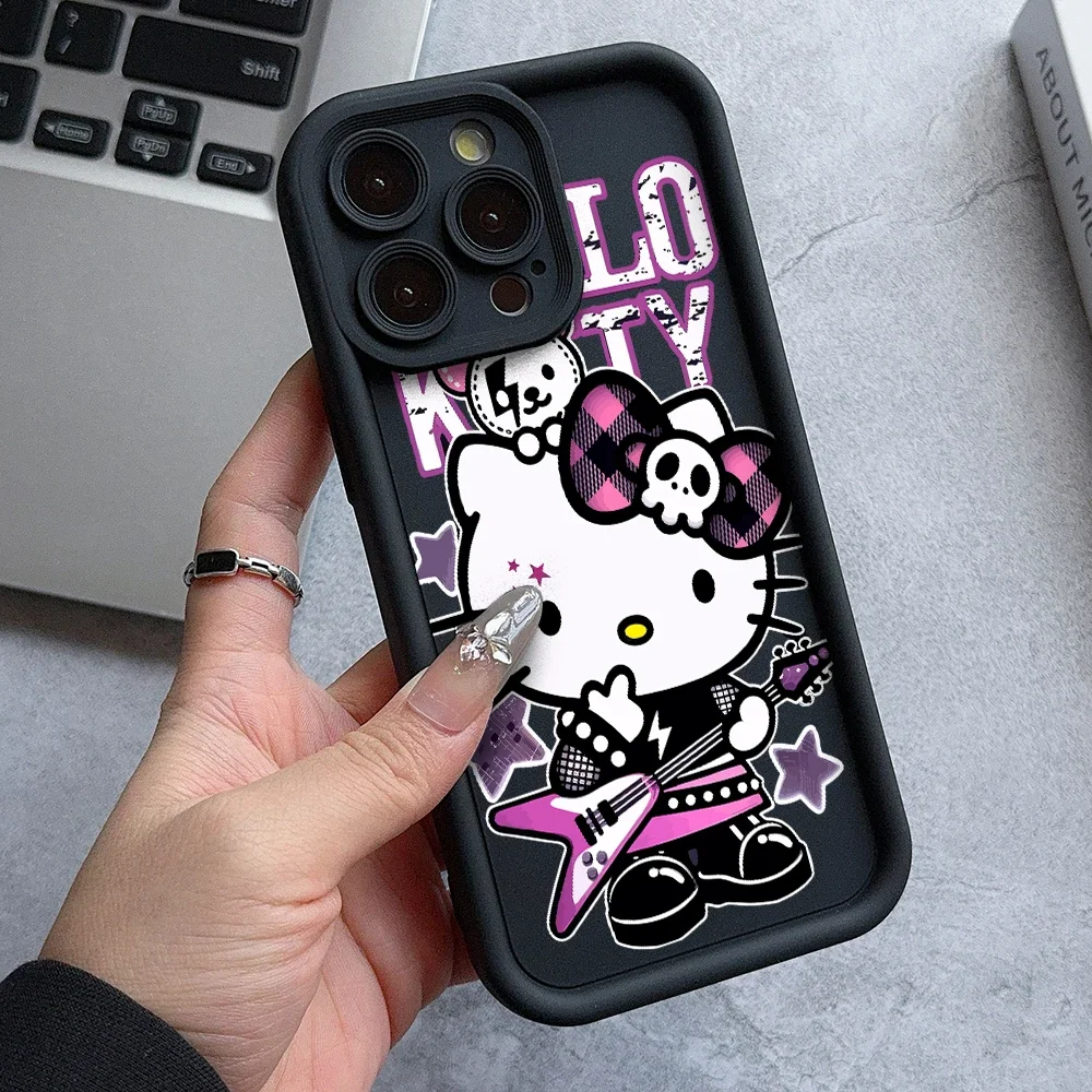 Rock Skull Hellos Kittys Phone Case For Xiaomi Mi 14 13 12 14T 11 Lite 12T Poco M6 X6 F4 F5 X3 X4 X5 C40 GT 4G 5G Back Cover