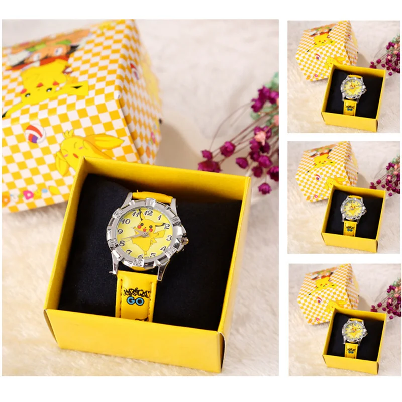 

Pokemon Go Pikachu Silicone Watch Kids Quartz Wrist Kawaii Cartoon Figure Boys Girl's Watch Kids Birthday Gifts Toys with Box