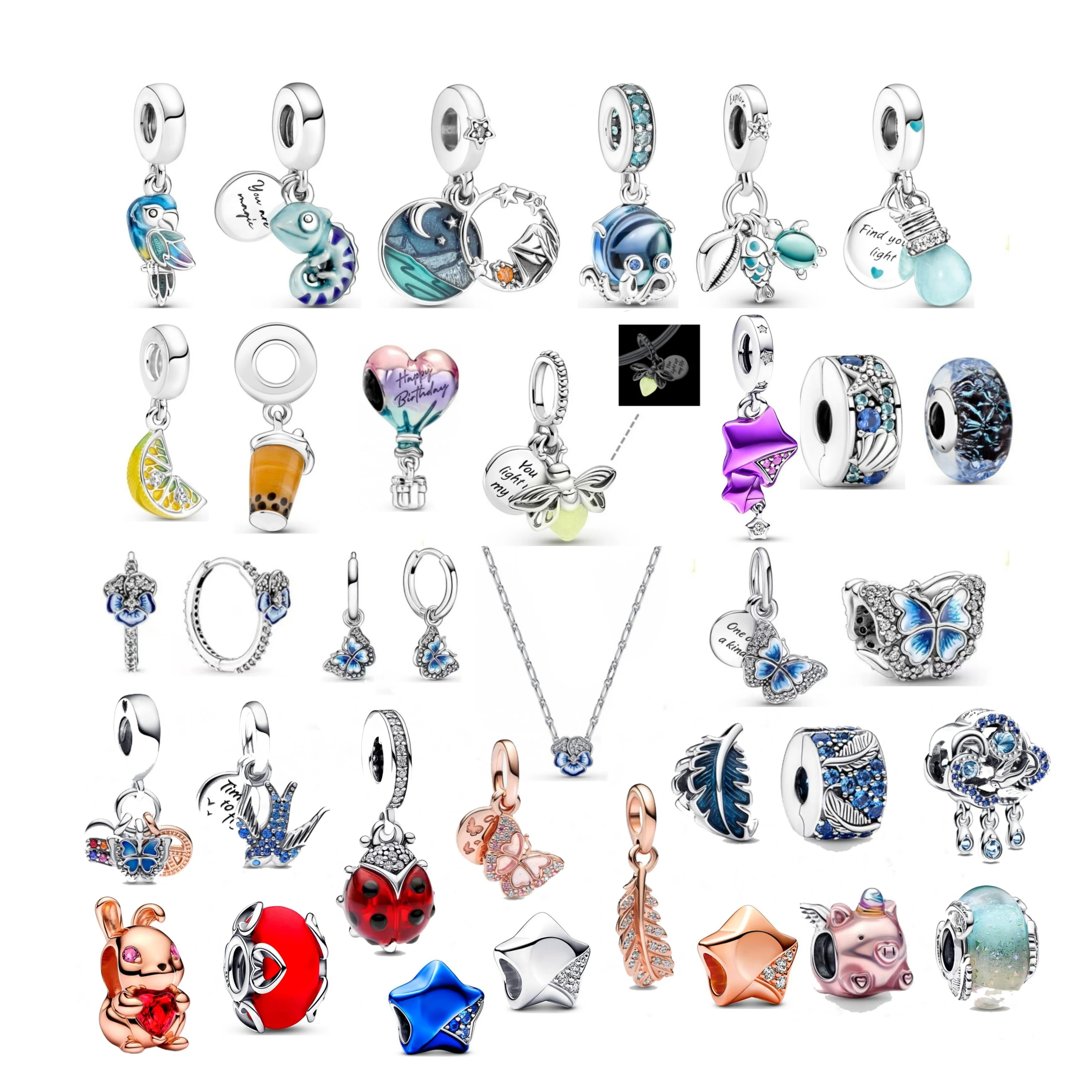 Новая серебряная подвеска "Морская Хамелеон Дельфин Рыба Дерево Воздушный Шар" подходит для оригинального браслета Pandora.