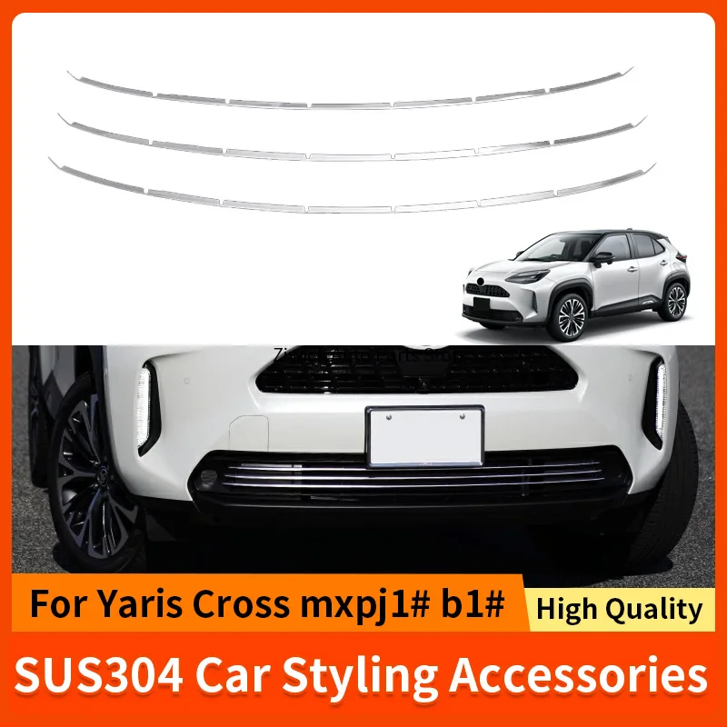 

ДЛЯ TOYOTA 2022 YARIS CROSS MXP B1 # J1 # Бампер, жалюзи, крышка, сетка для контроля насекомых, 3 шт., аксессуары для стайлинга автомобилей из нержавеющей стали