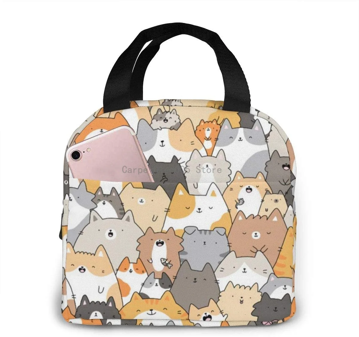 

Bento bag Corgi Doodle Lunch Cooler Tote Bag L Travel Lunch Box