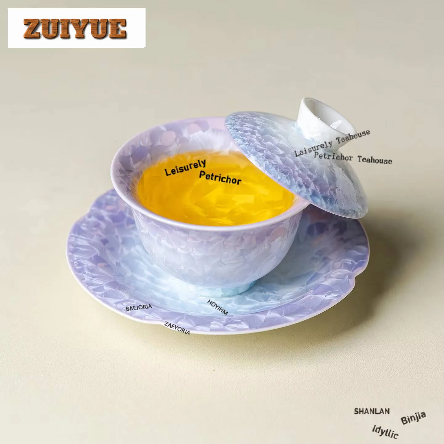 Фото Подставка для чайника Gaiwan с градиентной фиолетовой кристаллической глазурью, коврик-подставка от ожогов, сухой коврик для пузырьков, подставка для чайного столика, подставки под чашки, украшения для чайного сервиза №2