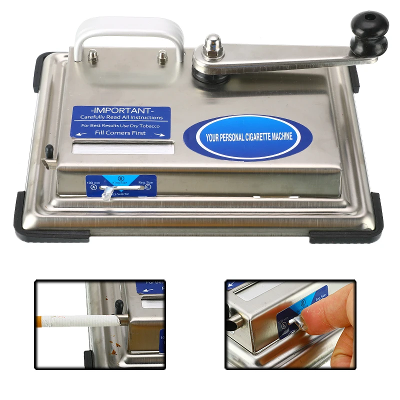 

Rolling Machine For Cigarette Metal Tobacco Roller Hand-cranked Manual Smoking DIY Tools Stainless Steel Cigarette Maker Roller