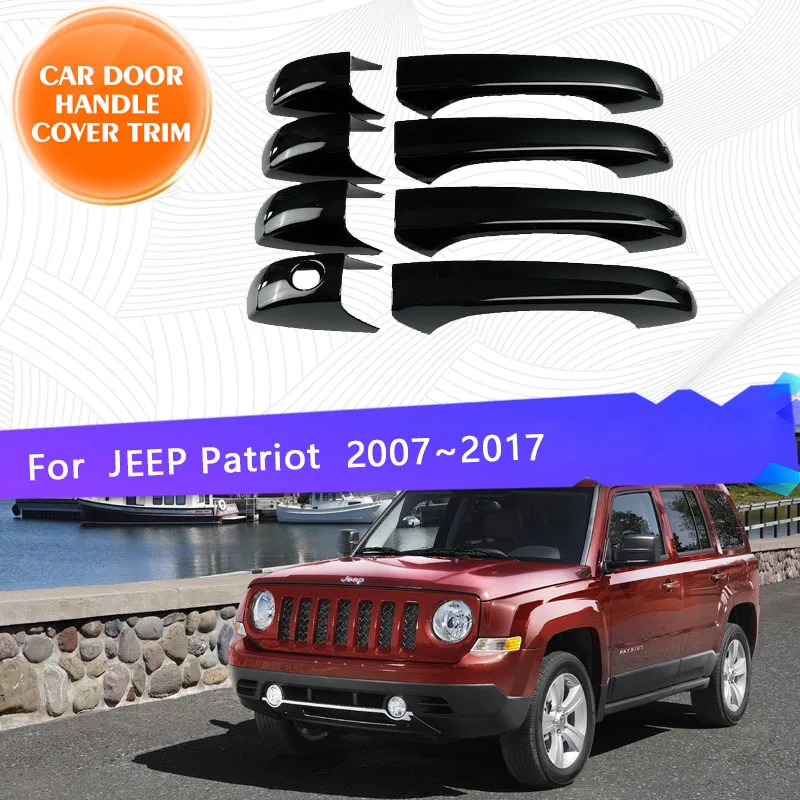 

Chrome Car Door Handle Cover Trim Set For JEEP Patriot Liberty Russi 2007~2017 Blcak Chromium Styling Exterior Part Accessories