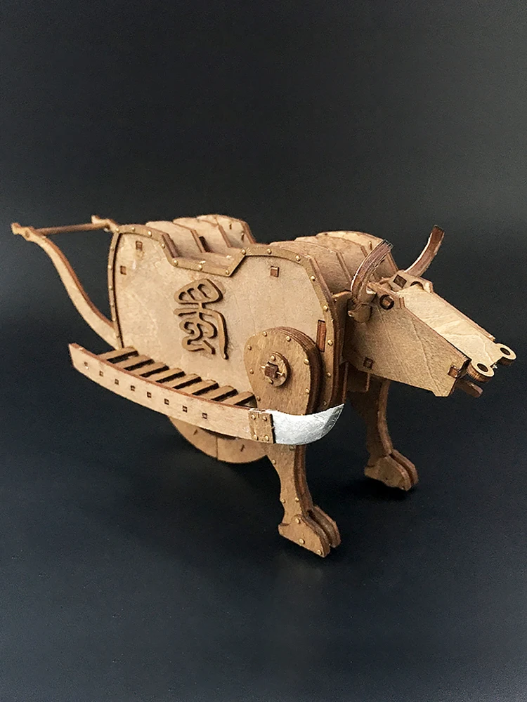 

Wooden Cattle Flow Horse Zhuge Liang Three Kingdoms Ancient Chariot Model Grain Siege Car Three-Dimensional Parent-Child Puzzle