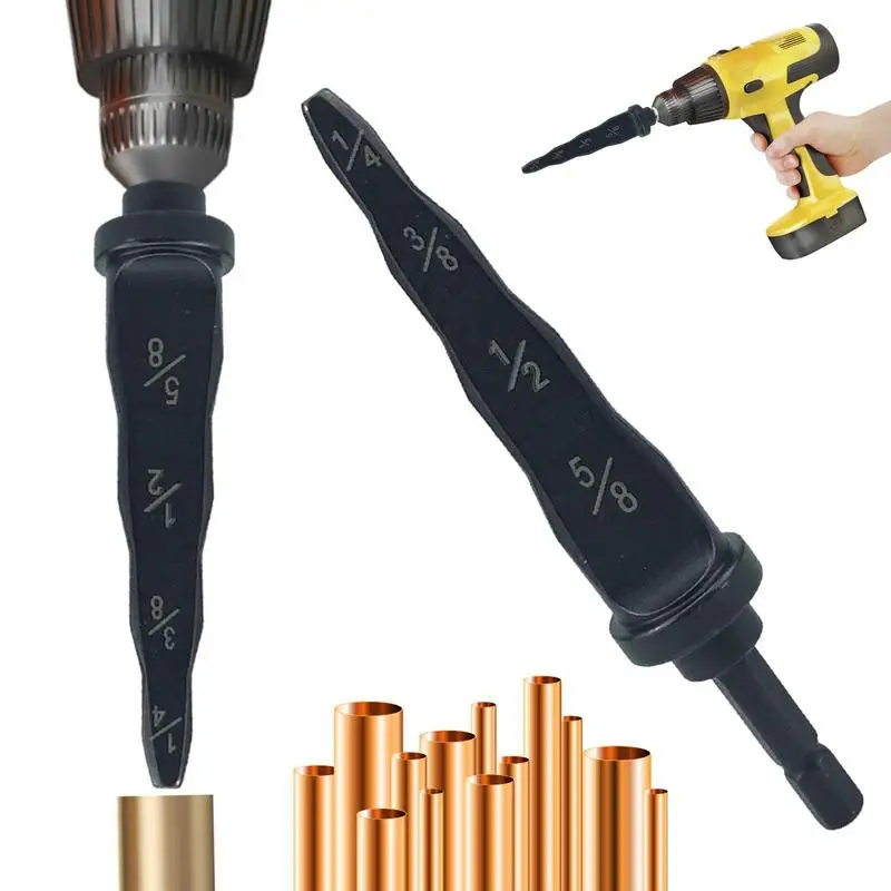

Tubing Expander Drill Bit 4-in-1 Portable Copper Tube Drill Bit Alloy Steel Drill Bit Multifunctional Manual Tube Flaring Tool