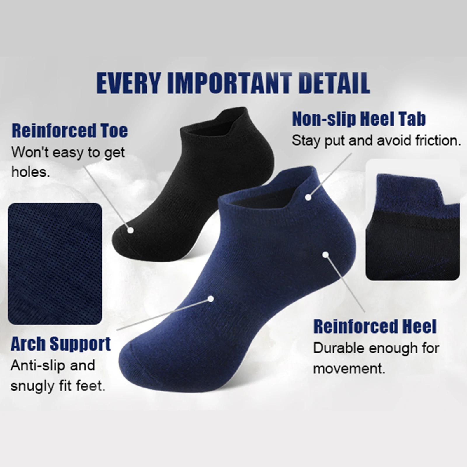 6 Pairs Men Ankle Socks Summer Thin Cotton Men's Socks Non-Slip Sock For Men Breathable Sports Sock Fashion Casual Boat Socks