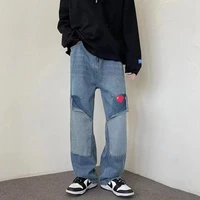 2022 new streetwear retro mens denim trousers y2k straight baggy pants versatile harajuku jeans woman hip hop couple pant
