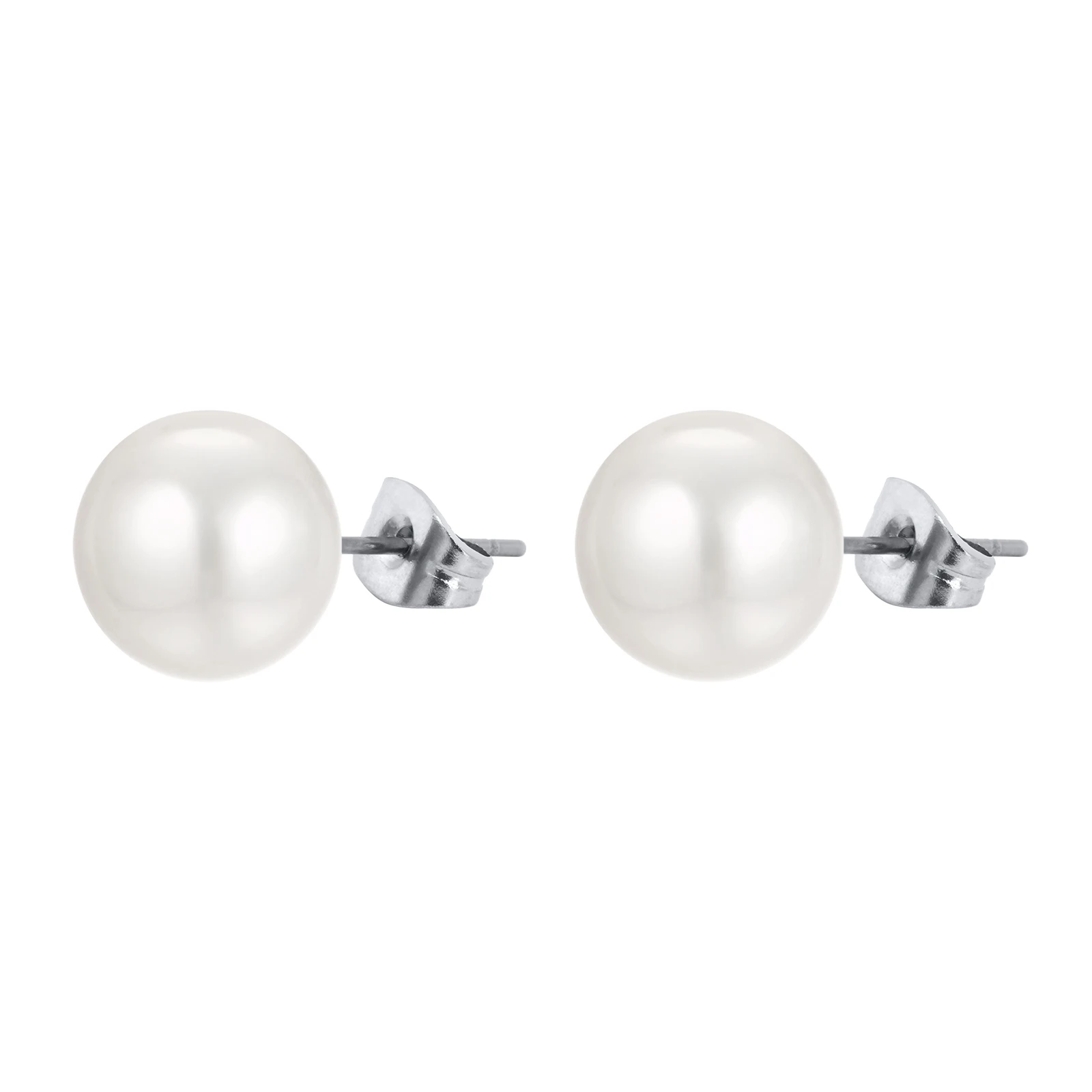 

Pearls Earring, 10mm Circle Beaded Studs For Women, Wedding Engagement Gift