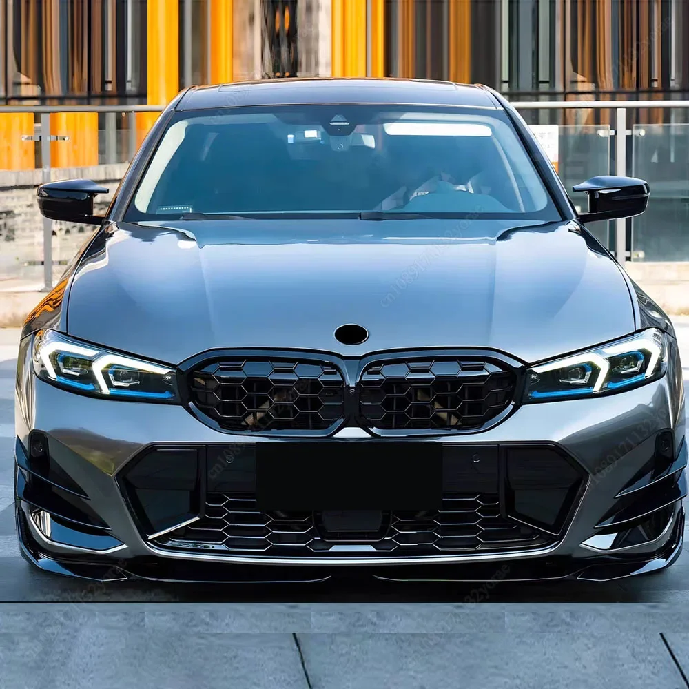 Фото Для BMW G20 G21 318i 320i 330i M340i 2022-2024+ LCI M-Sport передний бампер, сплиттер, спойлер, диффузор и наклейка на отделку канавок №3