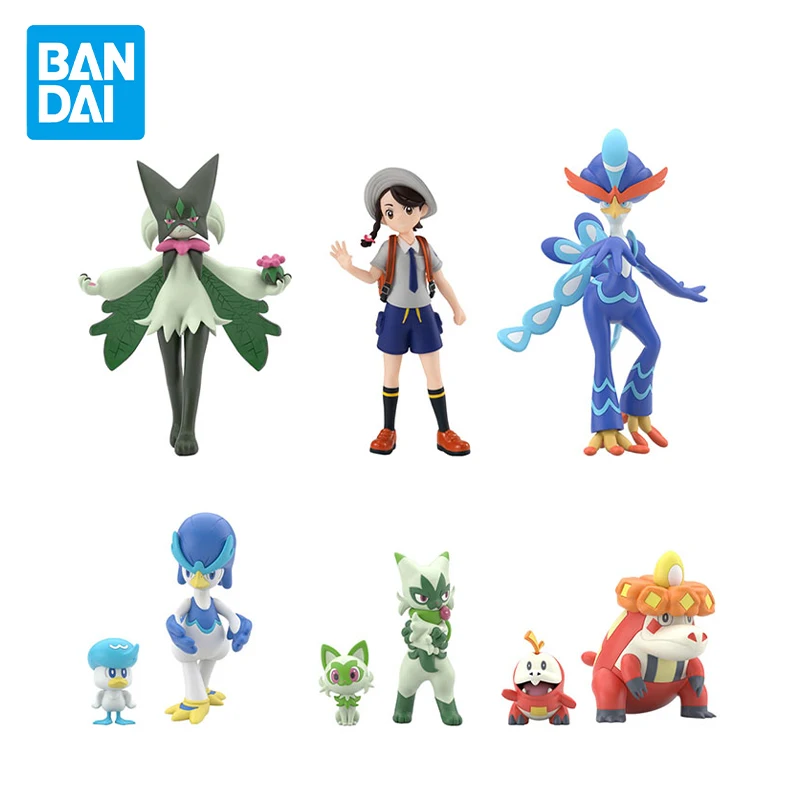 

Фигурки героев аниме BANDAI, Покемон, алай и фиолетовый спригатито, флорагато, фукоко, крокур, кваксли, фигурки героев, игрушечные модели