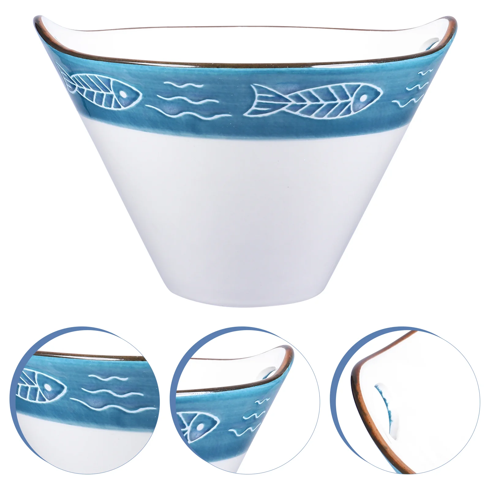 

Bowl Ramen Soup Noodle Japanese Ceramic Porcelain Serving Large Salad Fruit White Pho Soba Cereal Bow Traditional