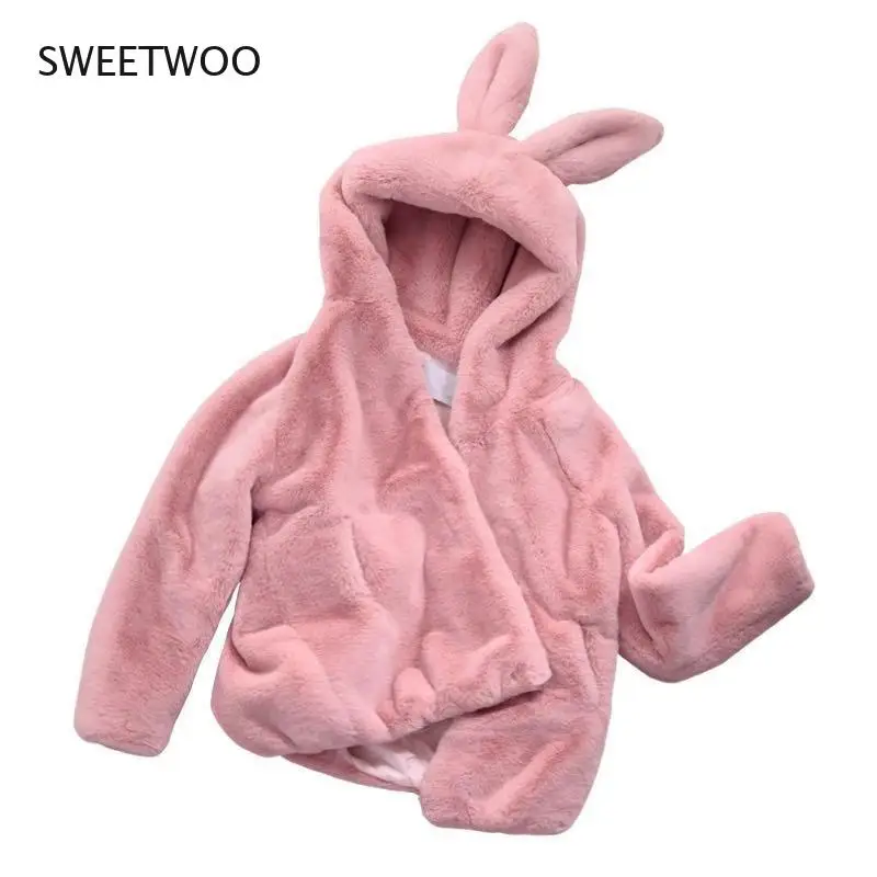 Winter Coat Women Faux Rabbit Hair Fur Coat Korean Hooded Imitation Mink Hair Long Jacket Loose Thick Warm Faux Fur Jacket Tide